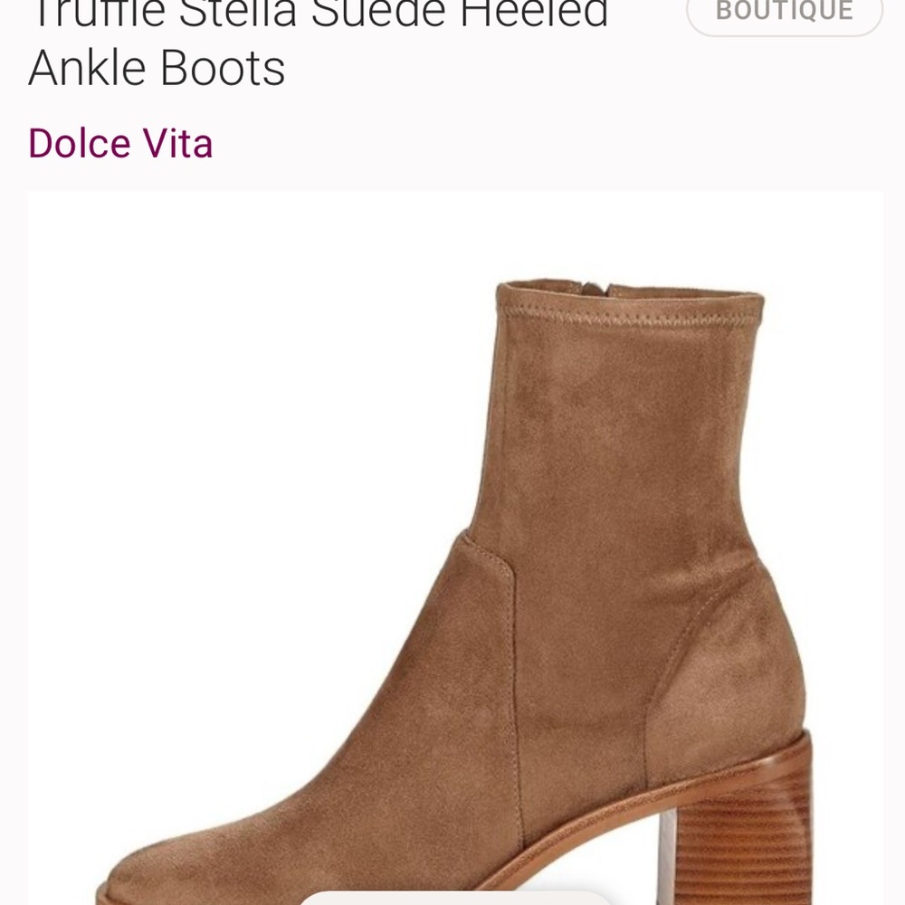 Dolce Vita Truffle Suede Heeled Ankle Boots, mint condition worn once